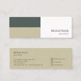 Minitarjeta De Visita minimalista bloques geométricos verde elegante