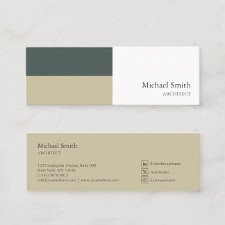 Minitarjeta De Visita minimalista bloques geométricos verde elegante