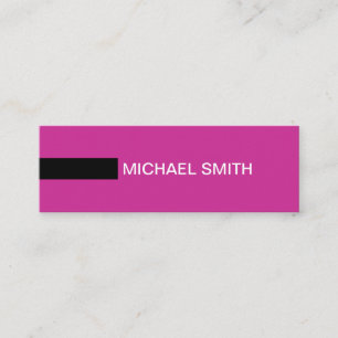 Minitarjeta De Visita Minimalista moderno elegante fucsia real y negro