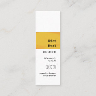Minitarjeta De Visita Minimalista Naranja amarillo claro blanco moderno