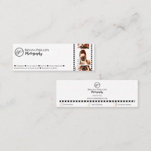 Minitarjeta De Visita Minimalista Negro y Blanco Fotografía de tu Logo