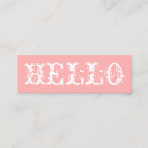 Minitarjeta De Visita Minimalista, sencillo y moderno, rosa pastel