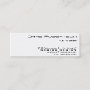 Minitarjeta De Visita Minitarjeta delgada con encanto blanco negro