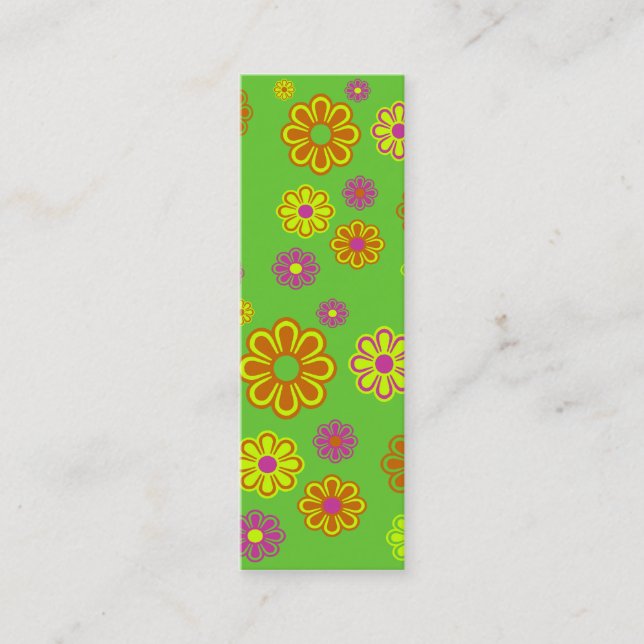 Minitarjeta De Visita mod pop flowers skinny business card (Anverso)