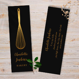Minitarjeta De Visita Moda Black Gold Whisk Patisserie Chef