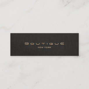 Minitarjeta De Visita Moda Boutique Stylish Designer Faux Black Linen