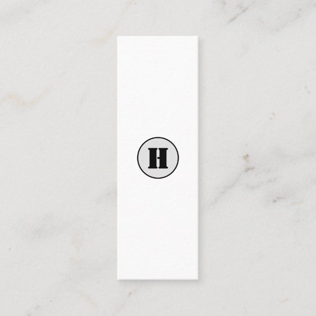 Minitarjeta De Visita Moda DE ESTILO MÍNIMO MODERNO MONOGRAM ELEGANTE SI (Anverso)