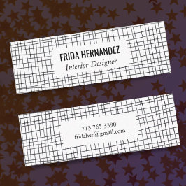 Minitarjeta De Visita Moda de líneas de cuadrícula de bandas dibujadas a