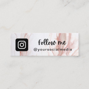 Minitarjeta De Visita Moda De Mármol De Crema Líquida En Instagram Siga