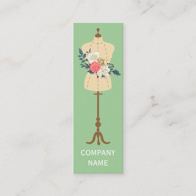 Minitarjeta De Visita Moda Diseño Vestido Fabricación De Ropa Mannequina (Anverso)