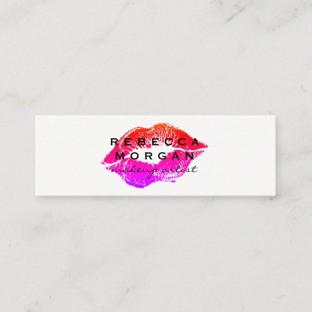 Minitarjeta De Visita Moda Lipstick Kiss (Anverso)