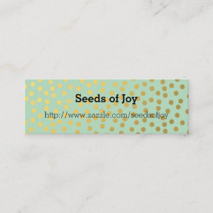 Minitarjeta De Visita Moda Mint Gold Confetti Dots