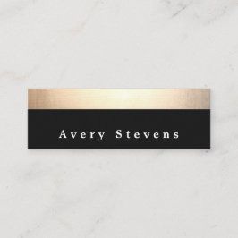Minitarjeta De Visita Moda moderna en negro y rayas de oro