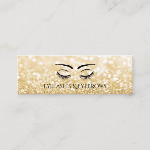 Minitarjeta De Visita Moda purpurinoso dorada elegante Eyelashes y cejas