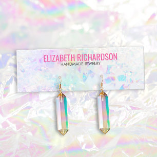Minitarjeta De Visita Moda Quartz Crystal Rainbow Earring Jewelry Holder