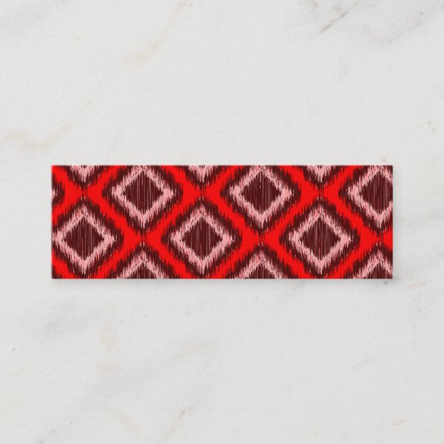 Minitarjeta De Visita Modelo elegante moderno rojo tribal de Ikat (Anverso)