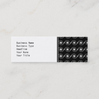 Minitarjeta De Visita Modelo espiral blanco y negro del remolino