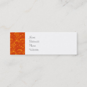 Minitarjeta De Visita Modelo femenino del cordón anaranjado elegante