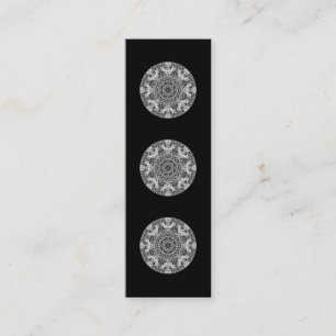 Minitarjeta De Visita Modelo redondo decorativo blanco y negro