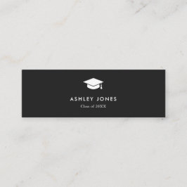 Minitarjeta De Visita Modern Black Simple Graduation Name Card