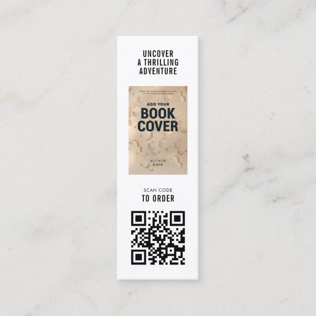 Minitarjeta De Visita Modern Book Launch Author Photo Mini Bookmark Card (Anverso)