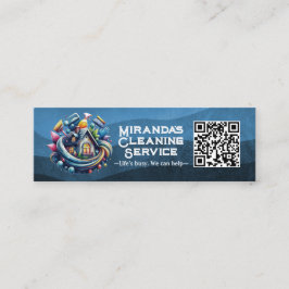 Minitarjeta De Visita Modern House Cleaning Maid Service Housekeeping