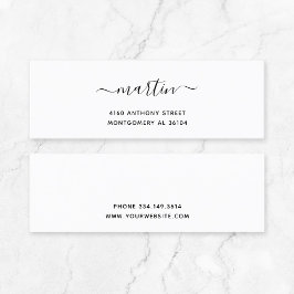 Minitarjeta De Visita Modern Nombre escrito a mano y dirección de devolu