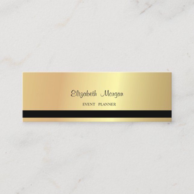 Minitarjeta De Visita Moderna Elegante Profesional Elegante Oro, De Band (Anverso)