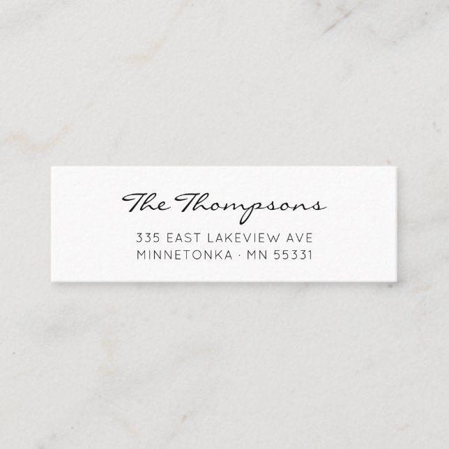 Minitarjeta De Visita Moderna Familia De Guiones Elegante Nombre 09. (Anverso)