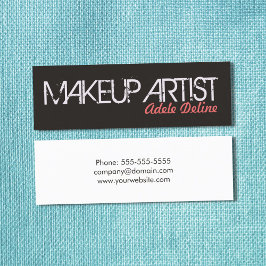 Minitarjeta De Visita Moderna Moda simple gris pálido artista de maquill