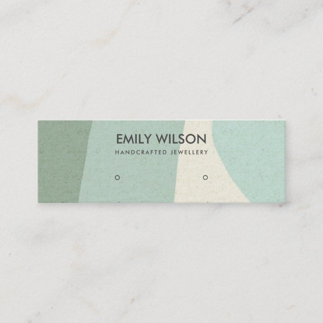 MINITARJETA DE VISITA MODERNA PANTALLA DE ARTE AZUL AQUÍ SUAVE (Anverso)