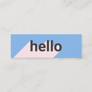 Minitarjeta De Visita Moderna tipografía de saludo rosa azul pastel