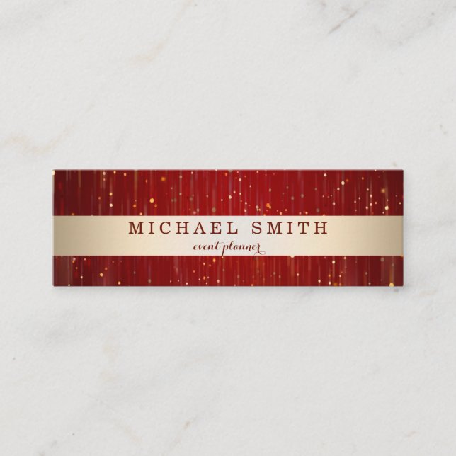 Minitarjeta De Visita Moderna y elegante decoración Faux Gold Striped (Anverso)