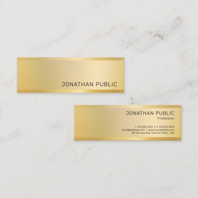 Minitarjeta De Visita Moderna y elegante plantilla de diseño simple de c (Anverso / Reverso)