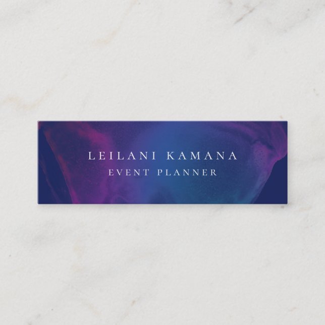 Minitarjeta De Visita Moderno Blotch de tinta azul (Anverso)