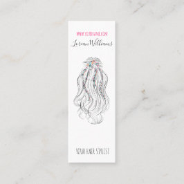 Minitarjeta De Visita Moderno Boho Wildflower Bridal Hair Estilista Flor