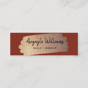 Minitarjeta De Visita Moderno Cepillo de Oro Trazo Terracotta