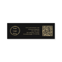 Moderno código QR minimalista Black Gold Business