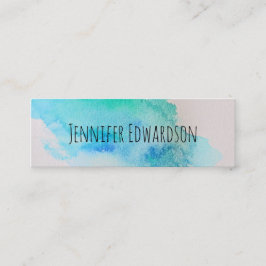 Minitarjeta De Visita Moderno color de agua verde azulada verde azul sal