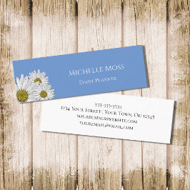 Minitarjeta De Visita Moderno Daisies Trendy Floral Country Blue