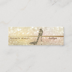 Minitarjeta De Visita Moderno Elegante, Tacones Altos Diamantes Bokeh