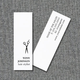 Minitarjeta De Visita Moderno estilo Minimalista de cabello blanco negro