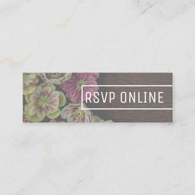 Minitarjeta De Visita MODERNO Garden Hellebore Mini Web RSVP Card (Anverso)