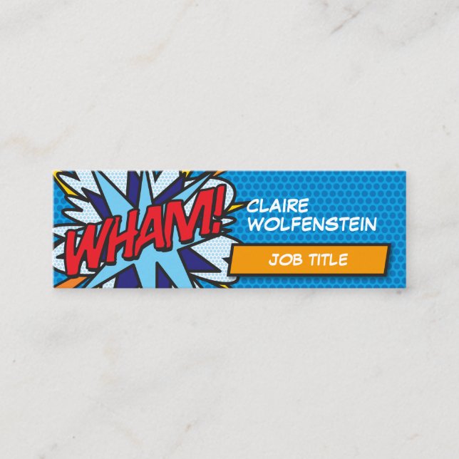 Minitarjeta De Visita Moderno libro cómico divertido WHAM (Anverso)
