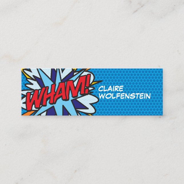 Minitarjeta De Visita Moderno libro de cómics divertidos WHAM (Anverso)