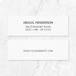 Minitarjeta De Visita Moderno Minimalista de tipo blanco y negro básico