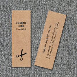 Minitarjeta De Visita Moderno Mínimo Negro Ssor Kraft Pelo de papel