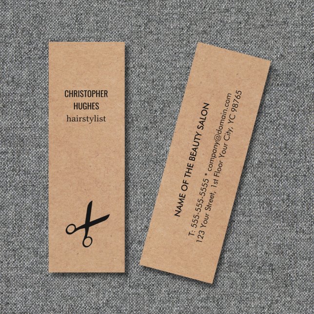 Minitarjeta De Visita Moderno Mínimo Negro Ssor Kraft Pelo de papel (Subido por el creador)