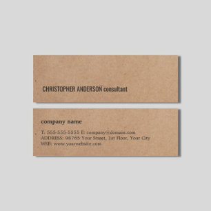 Minitarjeta De Visita Moderno Simple y Fresco Papel Kraft para Consultor
