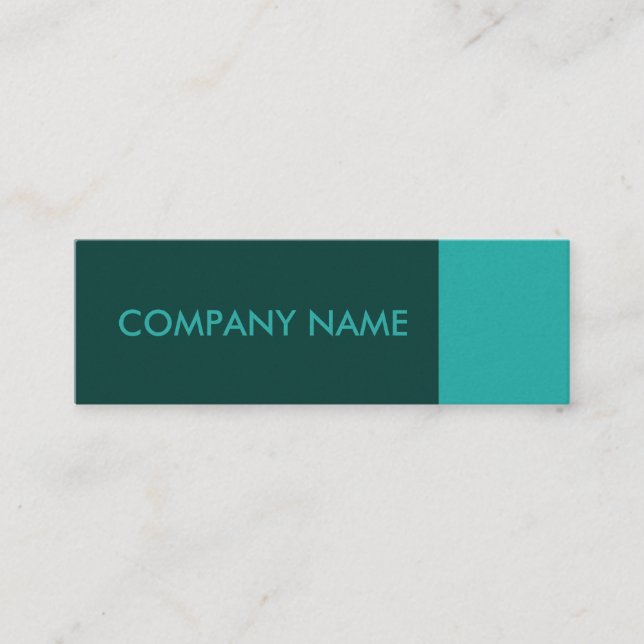 Minitarjeta De Visita Moderno verde verde azulado (Anverso)